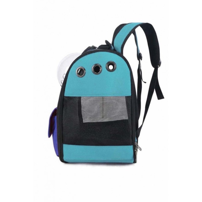 Rucsac cu bula de astronaut , buzunare frontale,  turcoaz cu bleumarin , 36 cm , doty [2]