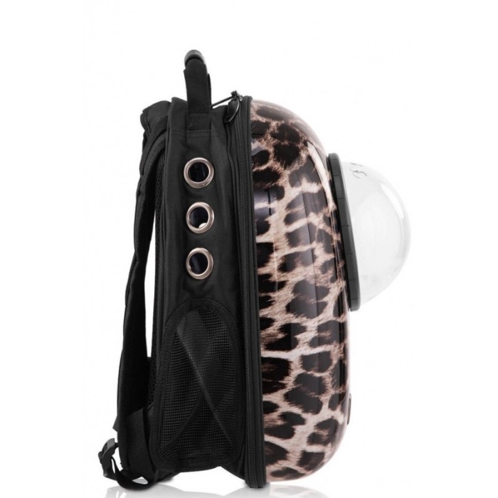 Rucsac  cu capsula astronaut, pentru transportul animalelor de companie mici, negru /animal print , Doty [4]