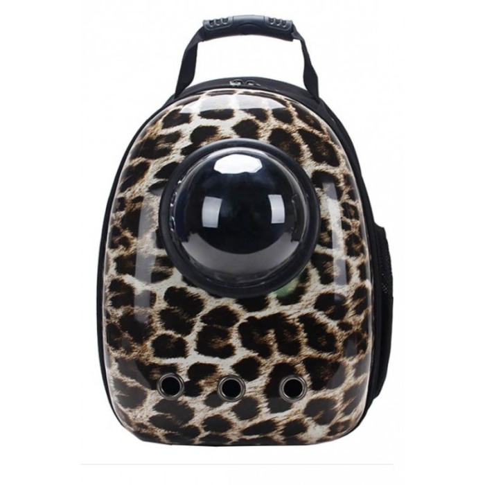 Rucsac  cu capsula astronaut, pentru transportul animalelor de companie mici, negru /animal print , Doty [1]