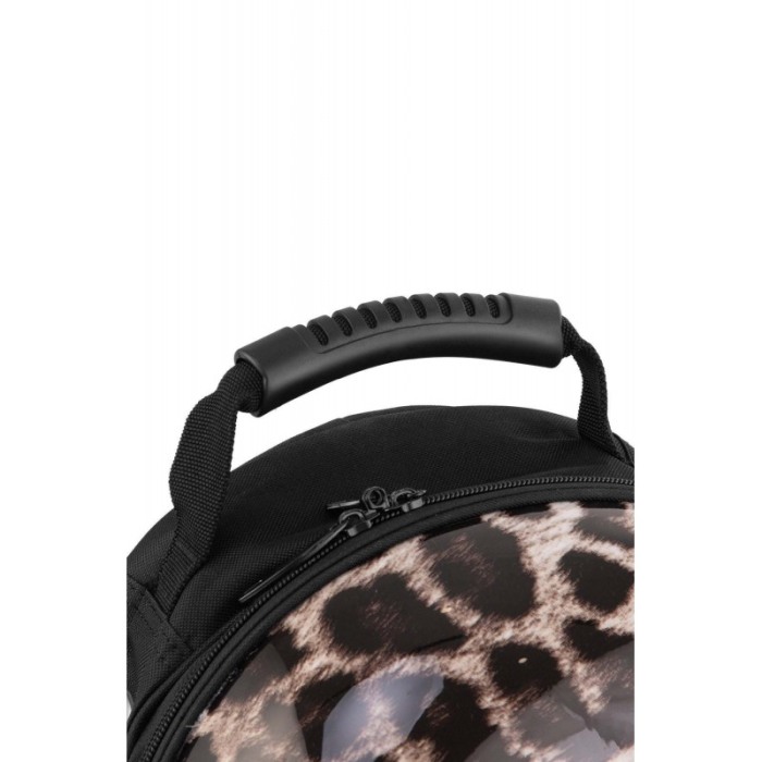 Rucsac  cu capsula astronaut, pentru transportul animalelor de companie mici, negru /animal print , Doty [5]