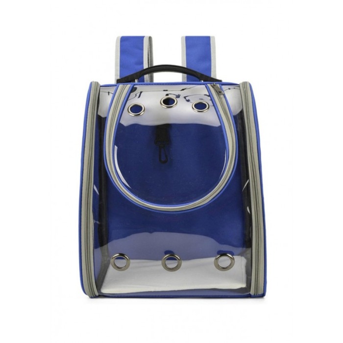 Rucsac full geam, pentru transportul animalelor de companie mici, albastru, 40 cm, Doty® [4]