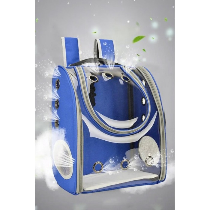 Rucsac full geam, pentru transportul animalelor de companie mici, albastru, 40 cm, Doty® [3]