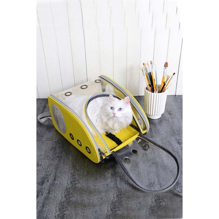 Rucsac  full geam , pentru transportul animalelor de companie mici, galben ,  40 cm ,Doty [3]