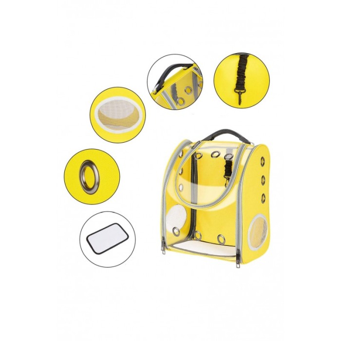 Rucsac  full geam , pentru transportul animalelor de companie mici, galben ,  40 cm ,Doty [4]