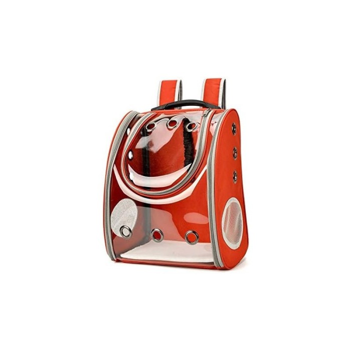 Rucsac full geam, pentru transportul animalelor de companie mici, rosu, 40 cm, Doty® [6]