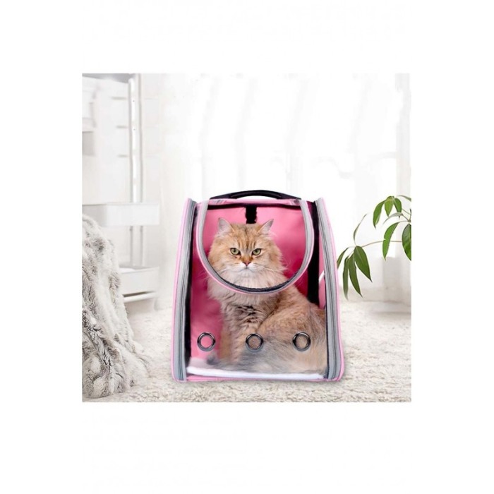 Rucsac  full geam , pentru transportul animalelor de companie mici, roz ,  40 cm ,Doty [9]