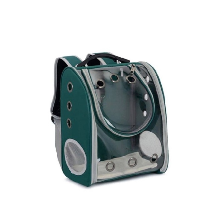 Rucsac full geam, pentru transportul animalelor de companie mici, verde, 40 cm, Doty® [2]