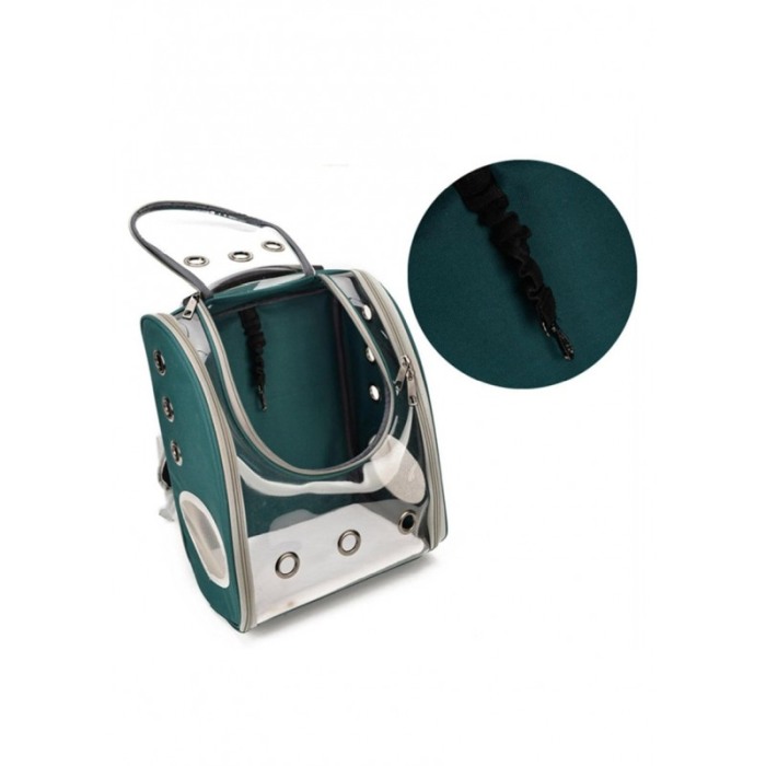 Rucsac full geam, pentru transportul animalelor de companie mici, verde, 40 cm, Doty® [5]