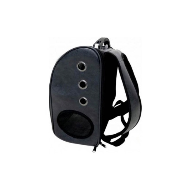 Rucsac negru  cu capsula astronaut, pentru caini si pisici de talie mica ,spatiu respirabil , piele ecologica 39 cm Doty [4]