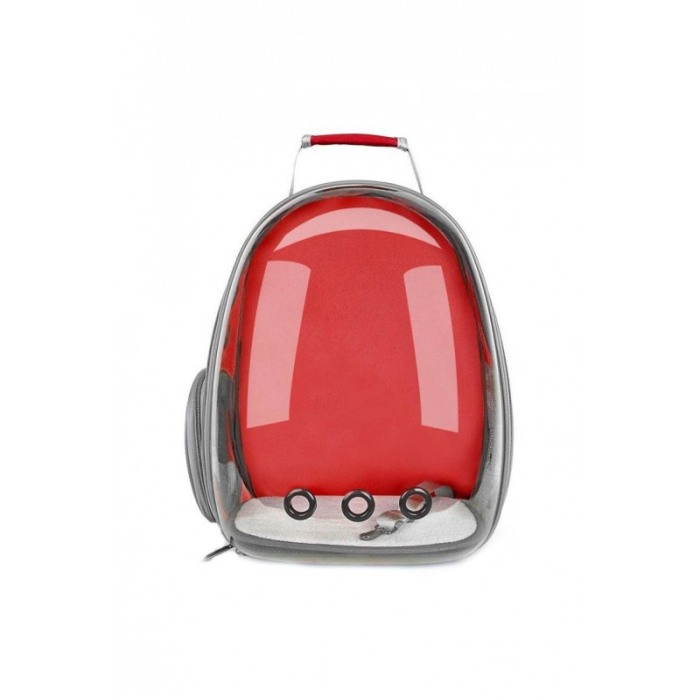 Rucsac rosu cu capsula transparenta,pentru caini si pisici de talie mica si medie, spate extensibil,spatiu respirabil, Doty [3]