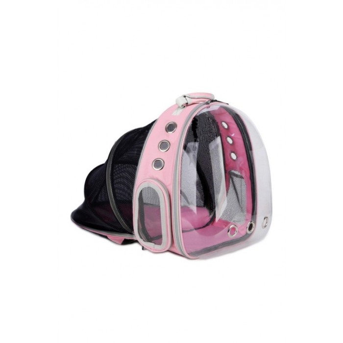 Rucsac roz cu capsula transparenta,pentru caini si pisici de talie mica si medie, spate extensibil,spatiu respirabil, Doty [3]