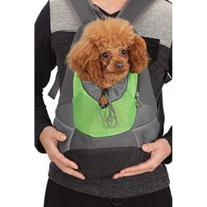 Rucsac SafeCary pentru animalele de companie de talie mica/medie, gri/verde, 46x36x16 cm, Doty®️ [4]