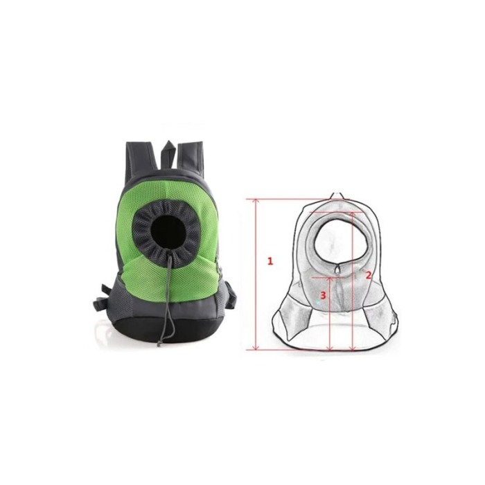 Rucsac SafeCary pentru animalele de companie de talie mica/medie, gri/verde, 46x36x16 cm, Doty®️ [3]