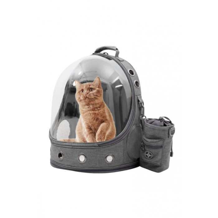 Rucsac Simba pentru transportul animalelor de companie de talie mica si medie,37x28x41 cm, design modern, gri [2]