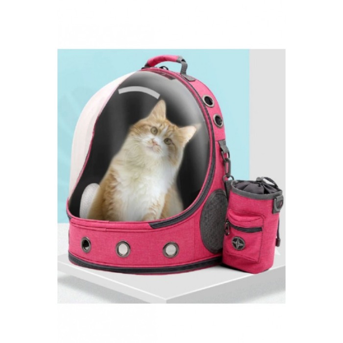 Rucsac Simba pentru transportul animalelor de companie de talie mica si medie,37x28x41 cm, design modern, roz [3]