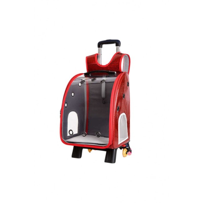 Rucsac Ziggy, tip troler , pentru transportul animalelor talie mica sau medie,33x27x42, rosu, [4]