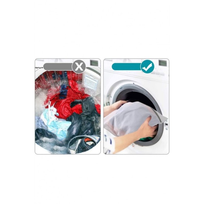 Sac de spalat rufe delicate BagWasher, pentru masina de spalat, material textil, cu fermoar, 30x40 cm, alb, Doty®️ [5]
