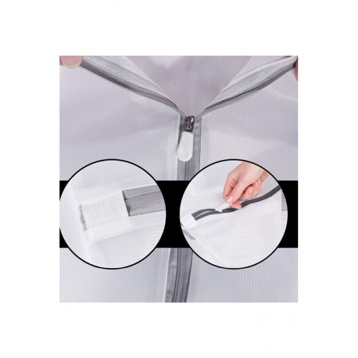 Sac de spalat rufe delicate BagWasher, pentru masina de spalat, material textil, cu fermoar, 30x40 cm, alb, Doty®️ [4]