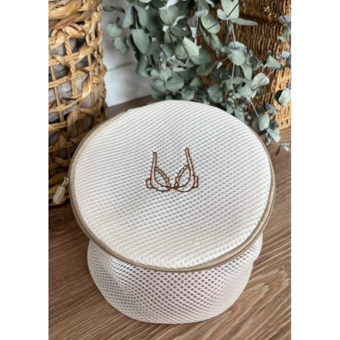 Sac pentru spalarea sutienelor la masina de spalat rufe BraProtection, poliester, inchidere cu fermoar, 28x19cm, crem, Doty®️ [4]
