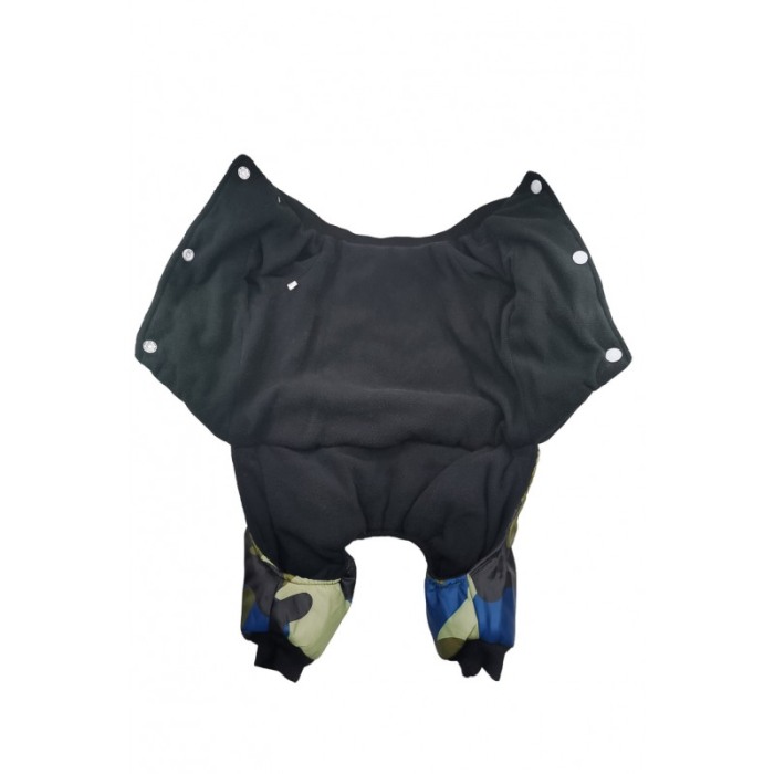 Salopeta calduroasa cu picioruse pentru catei de talie mica, cu imprimeu camuflaj,verde/albastru, masura XL, Doty® [3]
