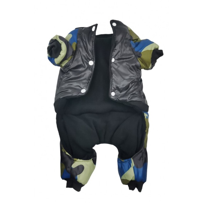 Salopeta calduroasa cu picioruse pentru catei de talie mica, cu imprimeu camuflaj,verde/albastru, masura XL, Doty® [1]