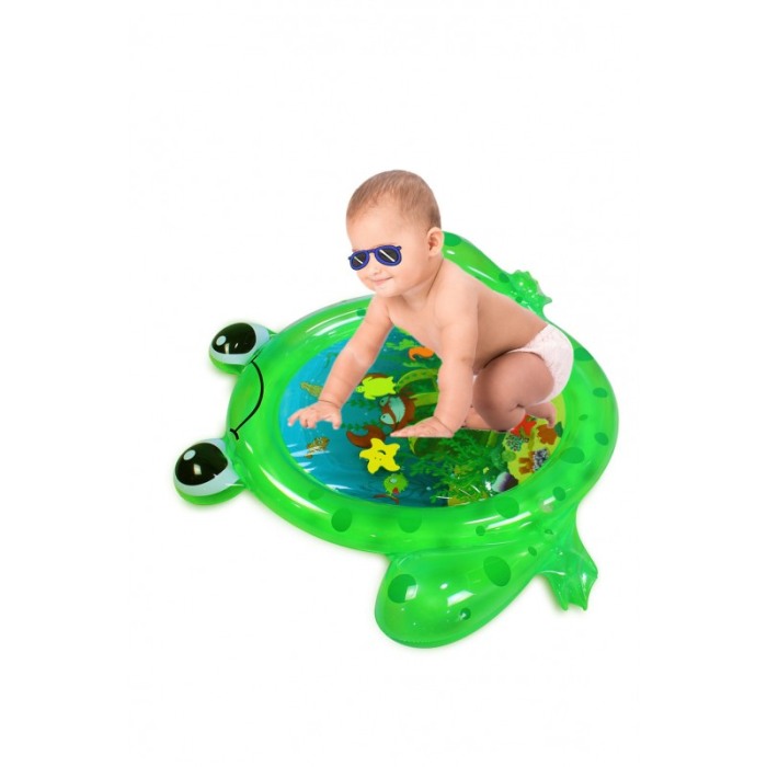Saltea gonflabila pentru copii FrogSplash,imprimeu educativ,design atractiv, 77-93 cm , verde [3]