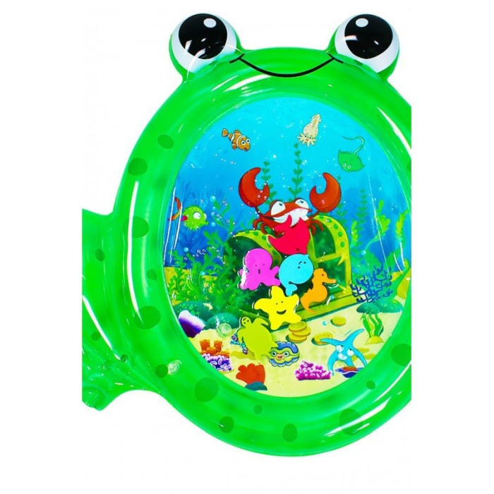 Saltea gonflabila pentru copii FrogSplash,imprimeu educativ,design atractiv, 77-93 cm , verde [5]