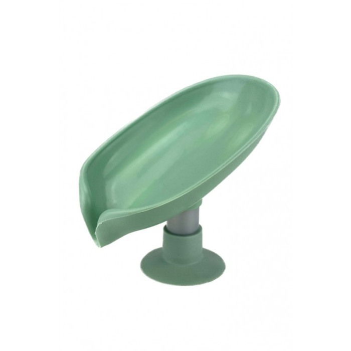 Savoniera LeafSoap Doty®, tip frunza, cu ventuza, orificiu de scurgere, 13 cm, din ABS, verde deschis [1]
