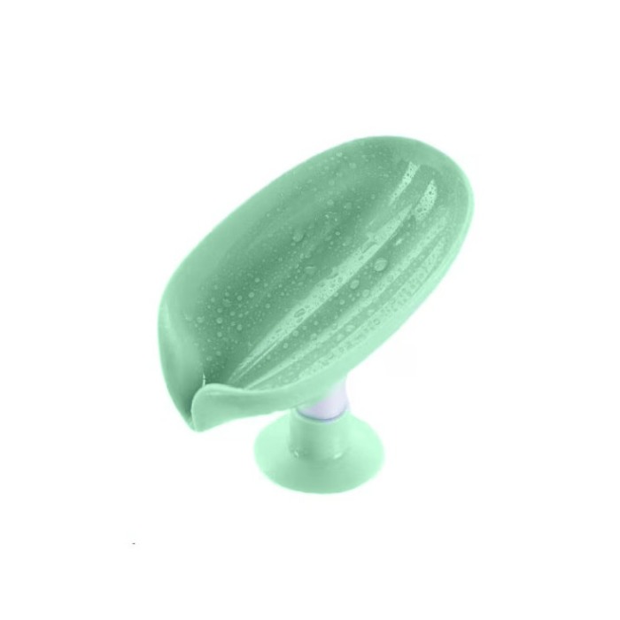 Savoniera LeafSoap Doty®, tip frunza, cu ventuza, orificiu de scurgere, 13 cm, din ABS, verde deschis [8]