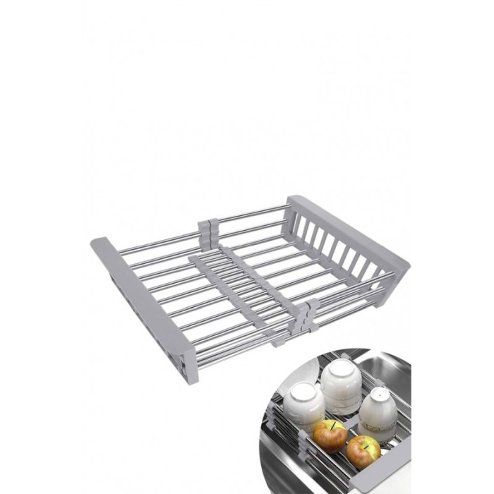 Scurgator Easy Drain pentru vesela, fructe sau legume, ajustabil, plastic si inox, gri, 43 cm, Doty®️ [3]