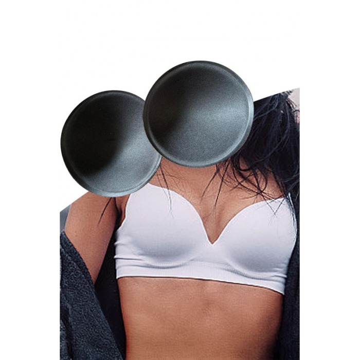 Set 1 pereche insertii sutien CoolBreast Doty®, detasabil, material textil moale, placut la atingere, marime S, 11x11 cm, negru [3]