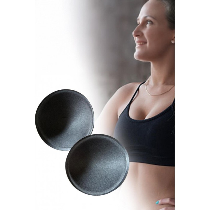 Set 1 pereche insertii sutien CoolBreast Doty®, detasabil, material textil moale, placut la atingere, marime S, 11x11 cm, negru [2]