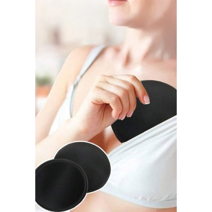 Set 1 pereche insertii sutien CoolBreast Doty®, detasabil, material textil moale, placut la atingere, marime S, 11x11 cm, negru [5]