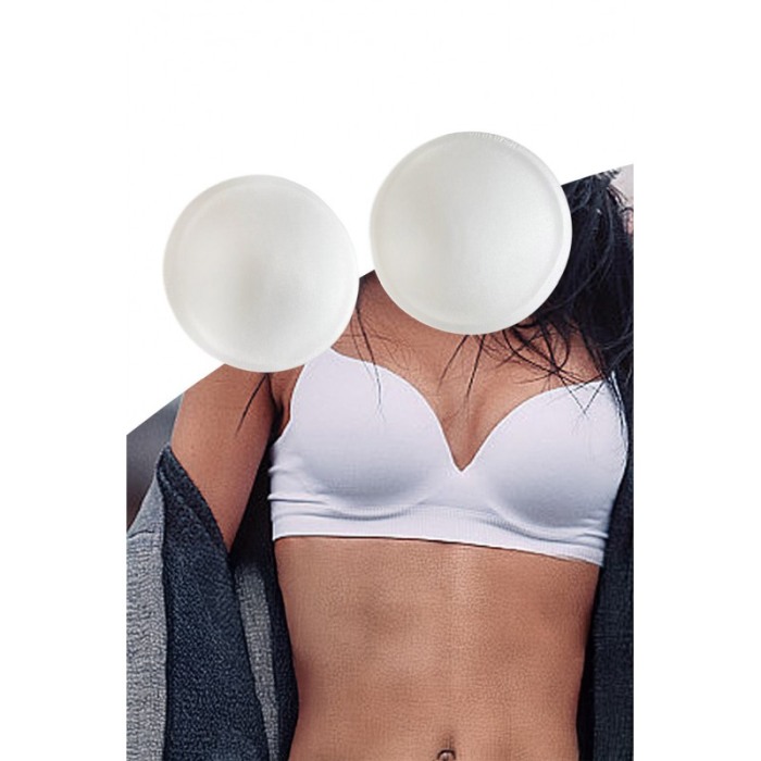 Set 1 pereche insertii sutien CoolBreast Doty®, detasabil, material textil moale si placut la atingere, marime S, 11x11 cm, alb [5]