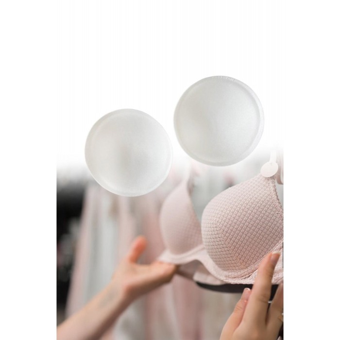 Set 1 pereche insertii sutien CoolBreast Doty®, detasabil, material textil moale si placut la atingere, marime S, 11x11 cm, alb [4]