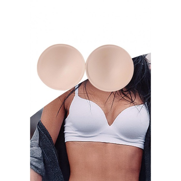 Set 1 pereche insertii sutien CoolBreast Doty®, detasabil, material textil moale si placut la atingere, marime S, 11x11 cm, crem [2]