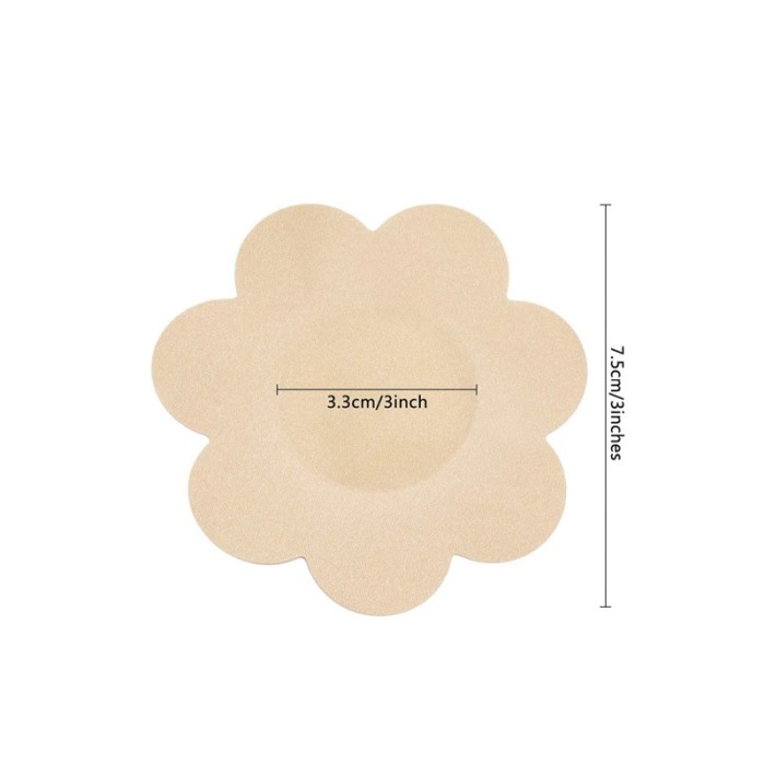 Set 10 bucati de plasturi pentru sani Topless, de unica folosinta, forma floare, 7,5 cm, practici, siguri, nude, Doty®️ [3]