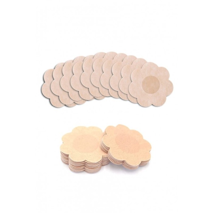 Set 10 bucati de plasturi pentru sani Topless, de unica folosinta, forma floare, 7,5 cm, practici, siguri, nude, Doty®️ [4]