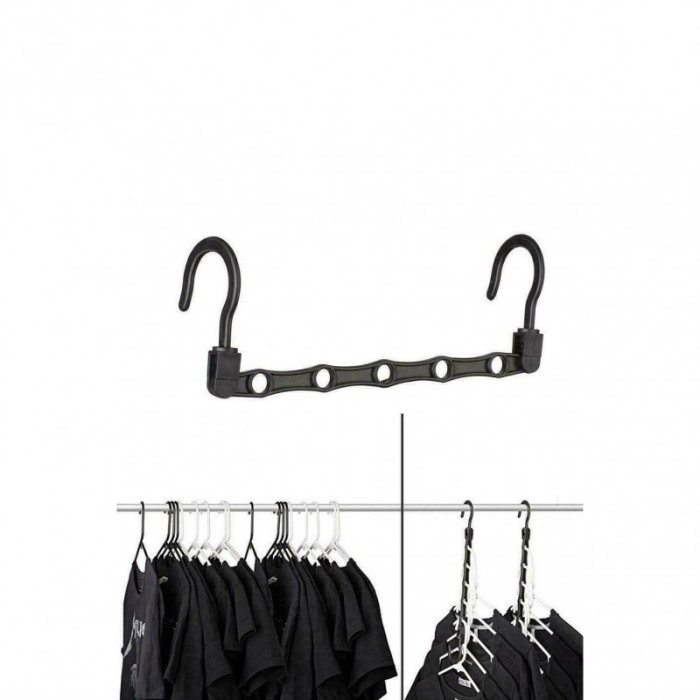 Set 10 organizatoare umerase Hanger Eight, materiale de calitate, multiple functii, economisire spatiul, negru [5]