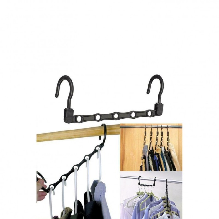 Set 10 organizatoare umerase Hanger Eight, materiale de calitate, multiple functii, economisire spatiul, negru [1]