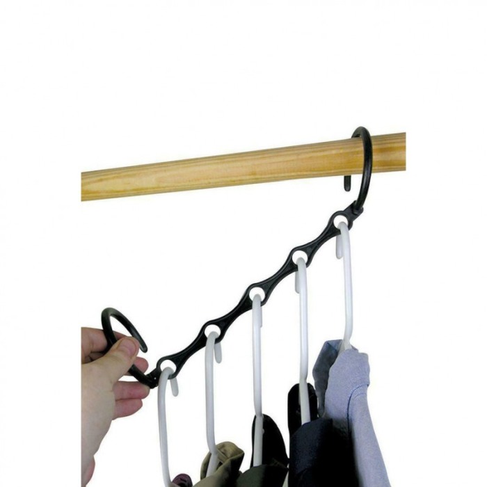 Set 10 organizatoare umerase Hanger Eight, materiale de calitate, multiple functii, economisire spatiul, negru [6]