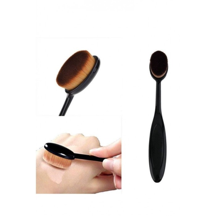 Set 10  pensule ovale pentru machiaj, peri naturali, materiale de calitate,codita ergonomica,negru, doty [7]