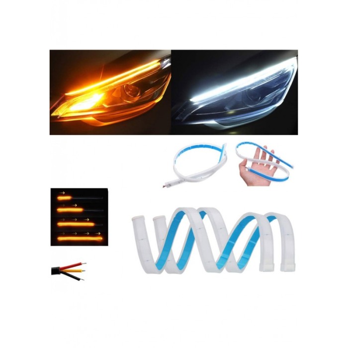 Set 2 benzi LED flexibile slim, DRL cu semnalizare secventiala, compatibile cu orice tip de masina DC12V, 30 cm, Doty®️ [5]