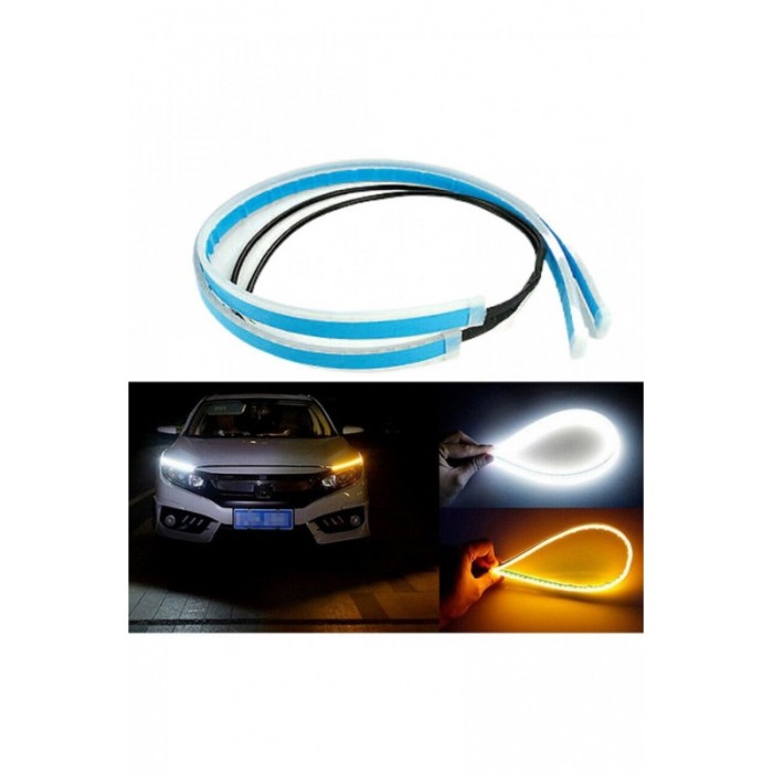 Set 2 benzi LED flexibile slim, DRL cu semnalizare secventiala, compatibile cu orice tip de masina DC12V, 30 cm, Doty®️ [1]