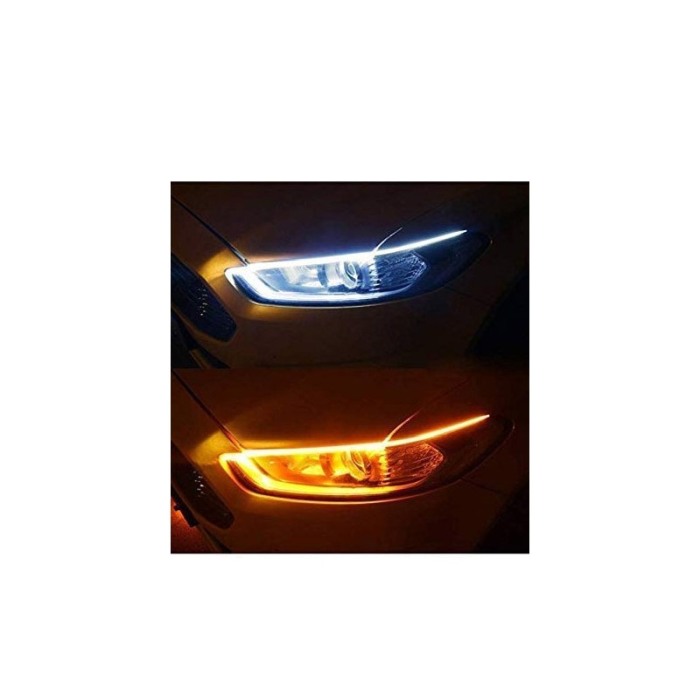 Set 2 benzi LED flexibile slim, DRL cu semnalizare secventiala, compatibile cu orice tip de masina DC12V, 30 cm, Doty®️ [3]