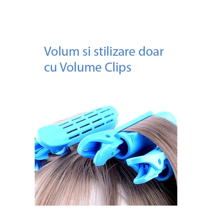 Set 2 Bigudiuri VolumeClip, pentru volum la radacina si stilizare, albastru deschis, 10.5x2.5 cm, Doty® [3]