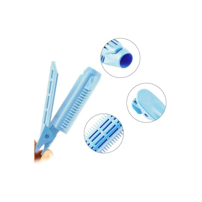 Set 2 Bigudiuri VolumeClip, pentru volum la radacina si stilizare, albastru deschis, 10.5x2.5 cm, Doty® [4]