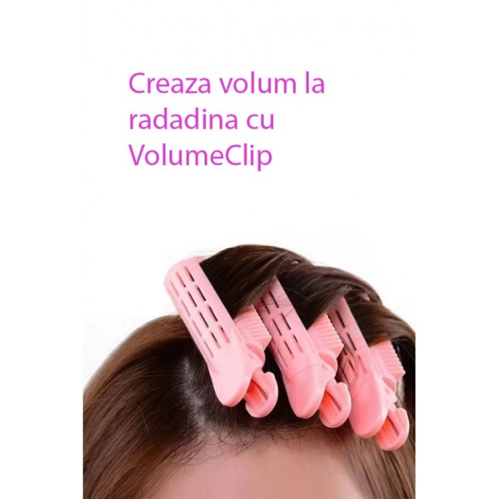 Set 2 Bigudiuri VolumeClip, pentru volum la radacina si stilizare, roz, 10.5x2.5 cm, Doty® [2]