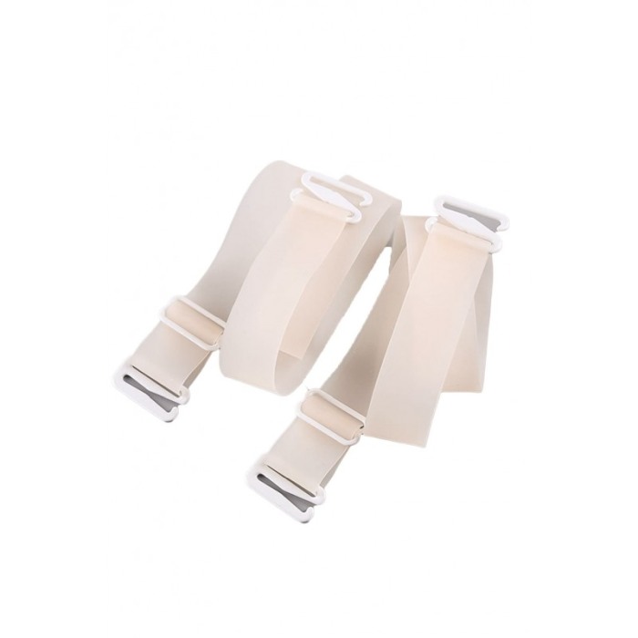 Set 2 bretele pentru sutien FashionBra, din silicon, 37x1.5 cm, reglabile, crem semi transparent, Doty®️ [1]