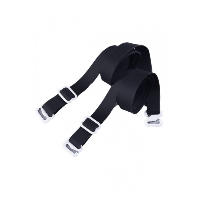 Set 2 bretele pentru sutien FashionBra, din silicon, 37x1.5 cm, reglabile, negru mat, Doty®️ [2]